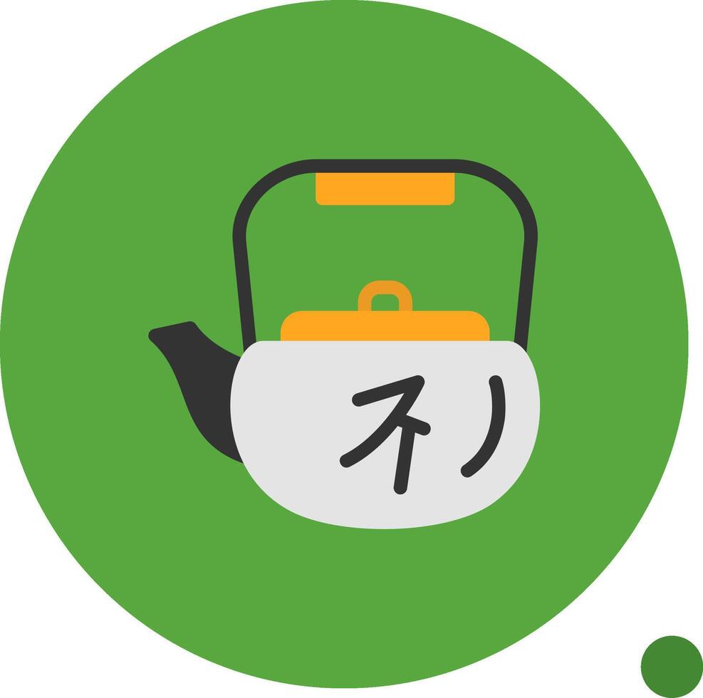 Tea Pot Flat Shadow Icon vector