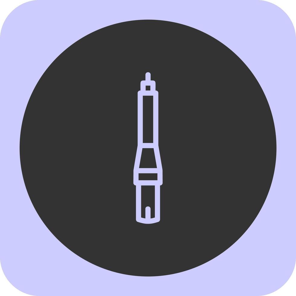 Calligraphy Brush Linear Round Icon vector