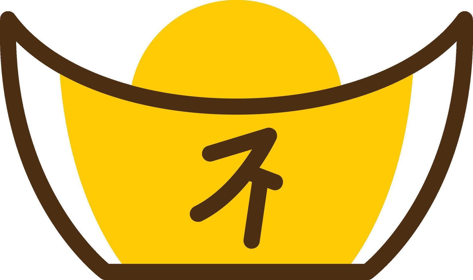 Yuanbao Yellow Lieanr Circle Icon vector