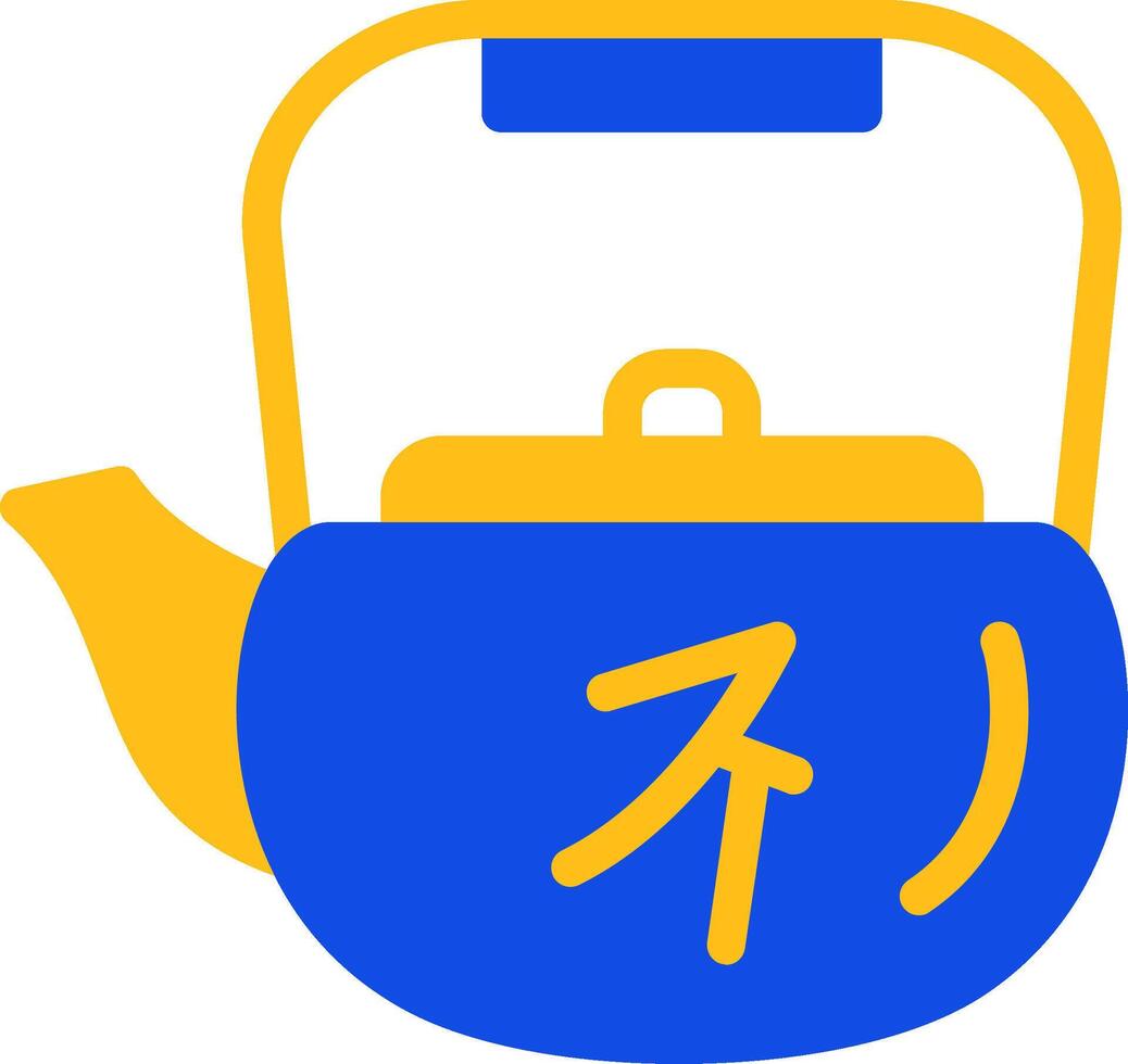Tea Pot Flat Two color Icon vector
