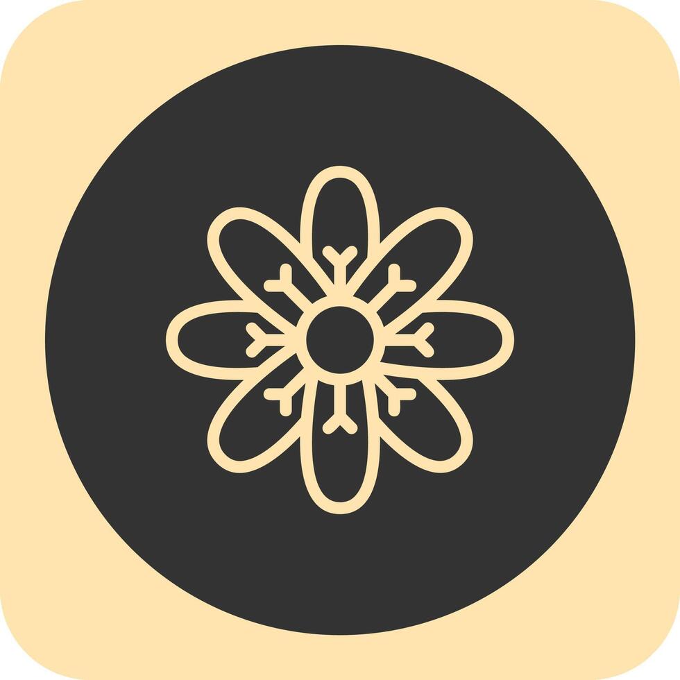 Lotus Flower Linear Round Icon vector