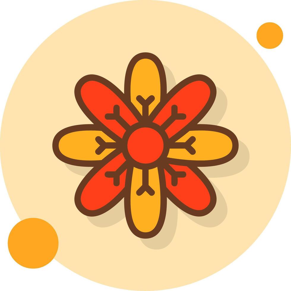 Lotus Flower Filled Shadow Cirlce Icon vector