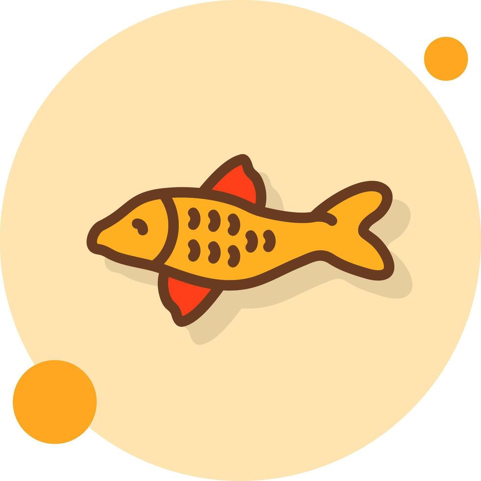 koi pescado lleno sombra cirlce icono vector