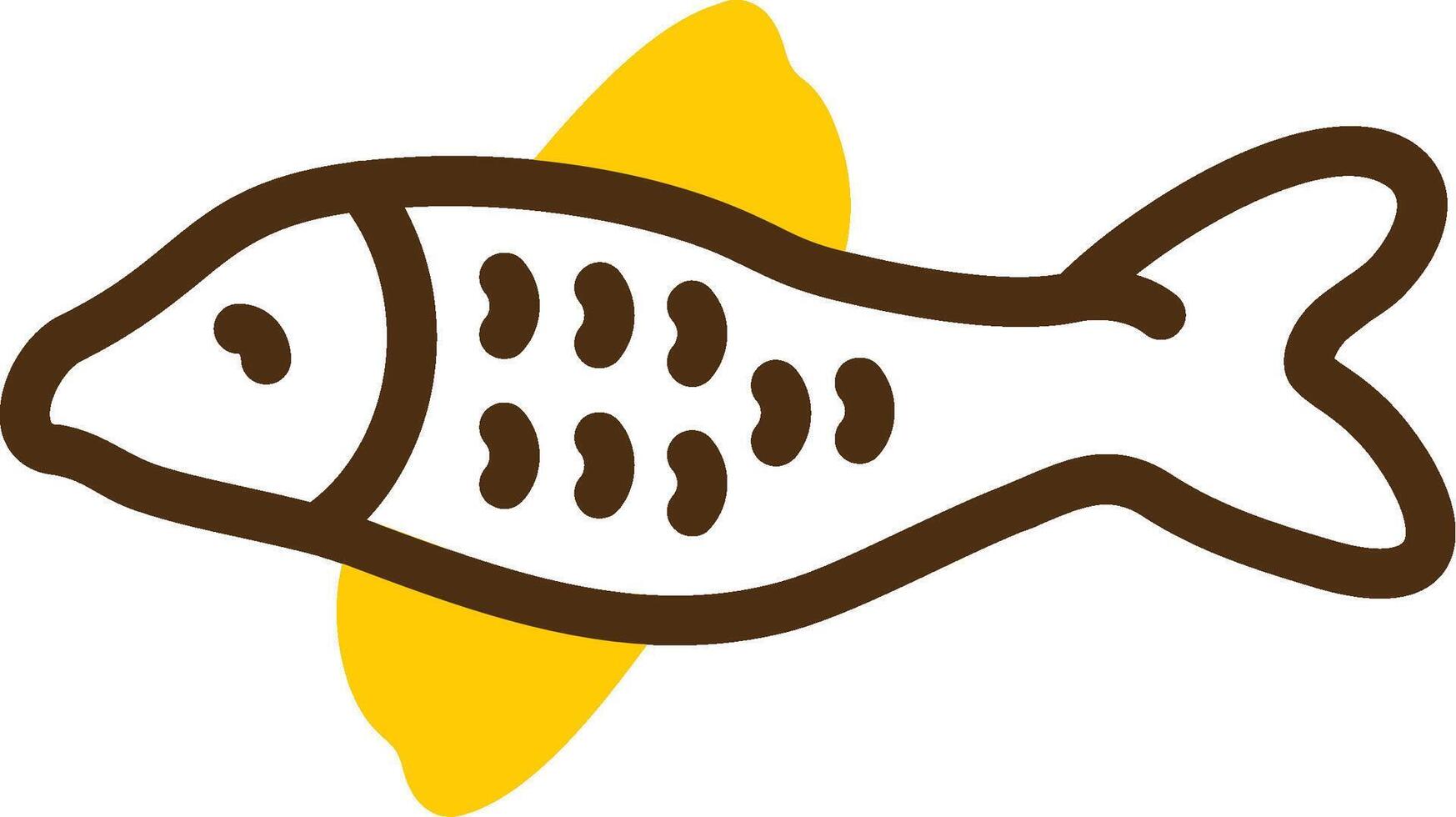 Koi Fish Yellow Lieanr Circle Icon vector