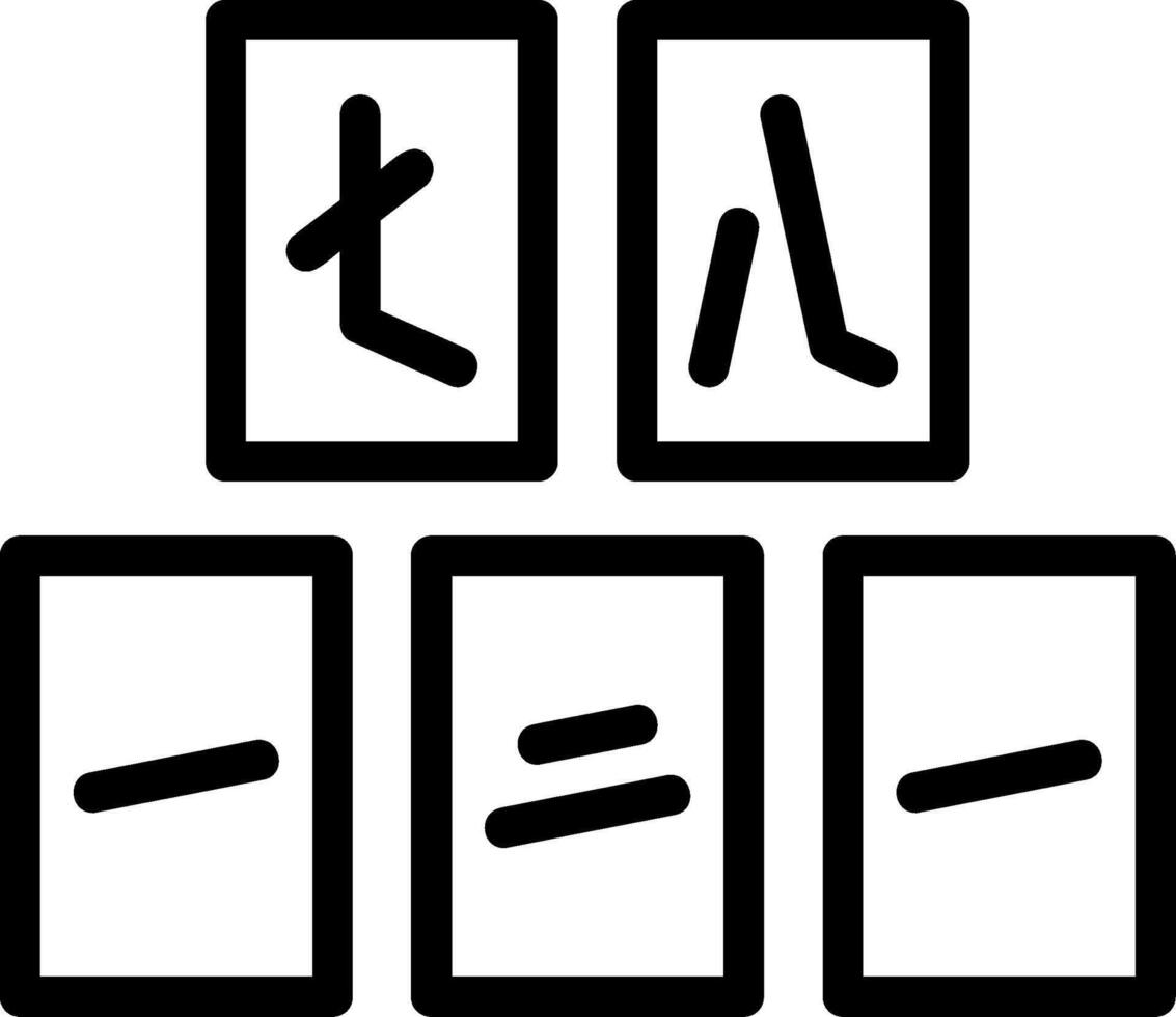Mahjong Tiles Line Icon vector