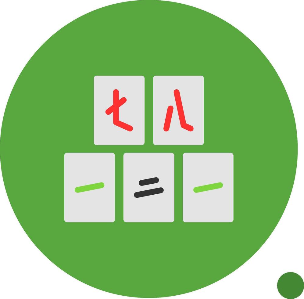 Mahjong Tiles Flat Shadow Icon vector