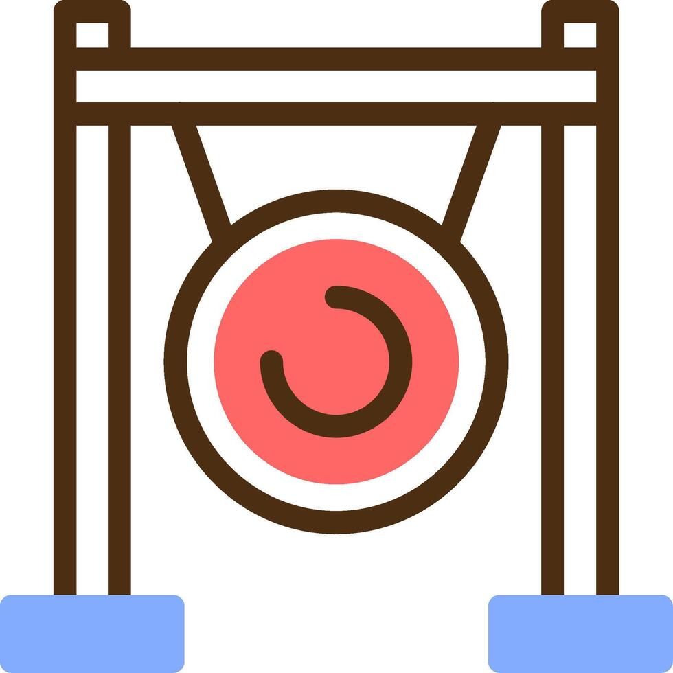 Gong Color Filled Icon vector