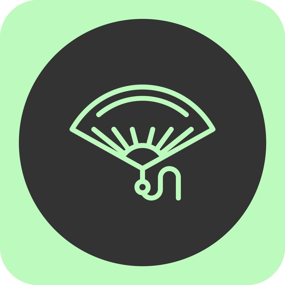 Red Fan Linear Round Icon vector