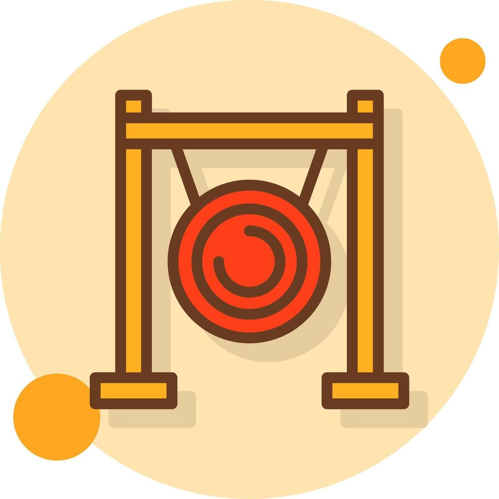 Gong Filled Shadow Cirlce Icon vector