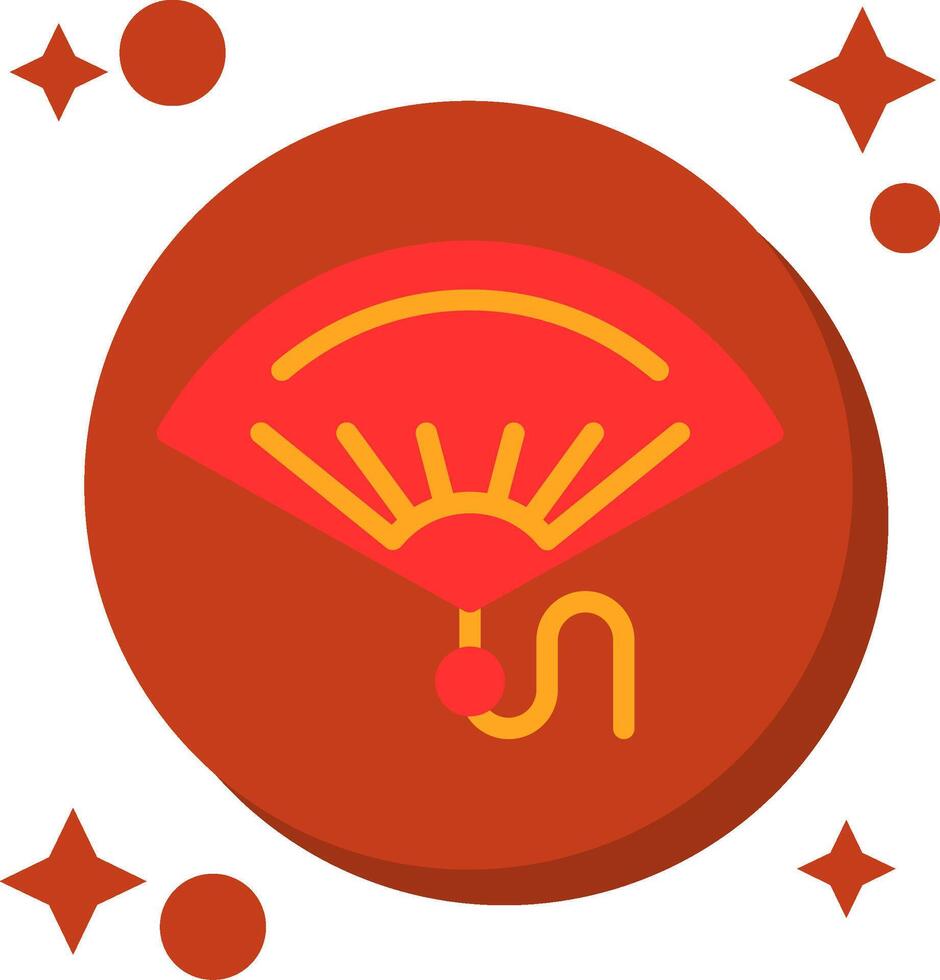 Red Fan Tailed Color Icon vector