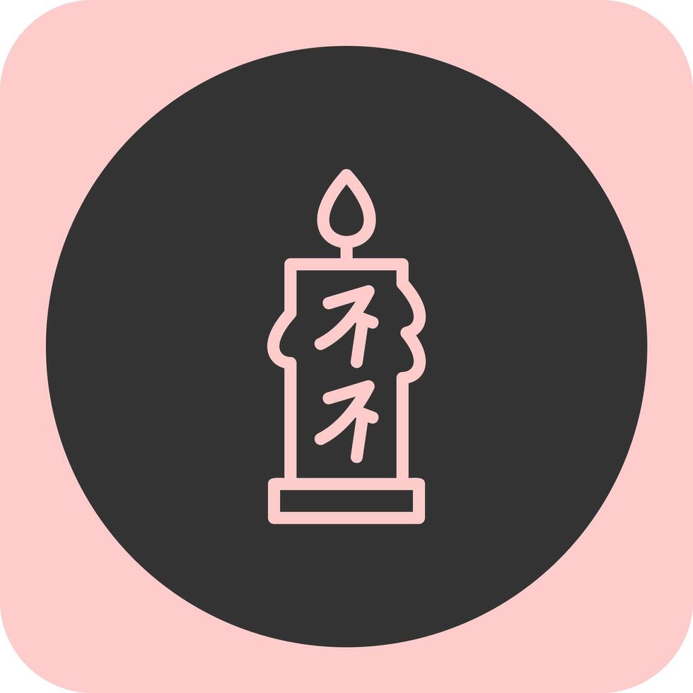 Candle Linear Round Icon vector