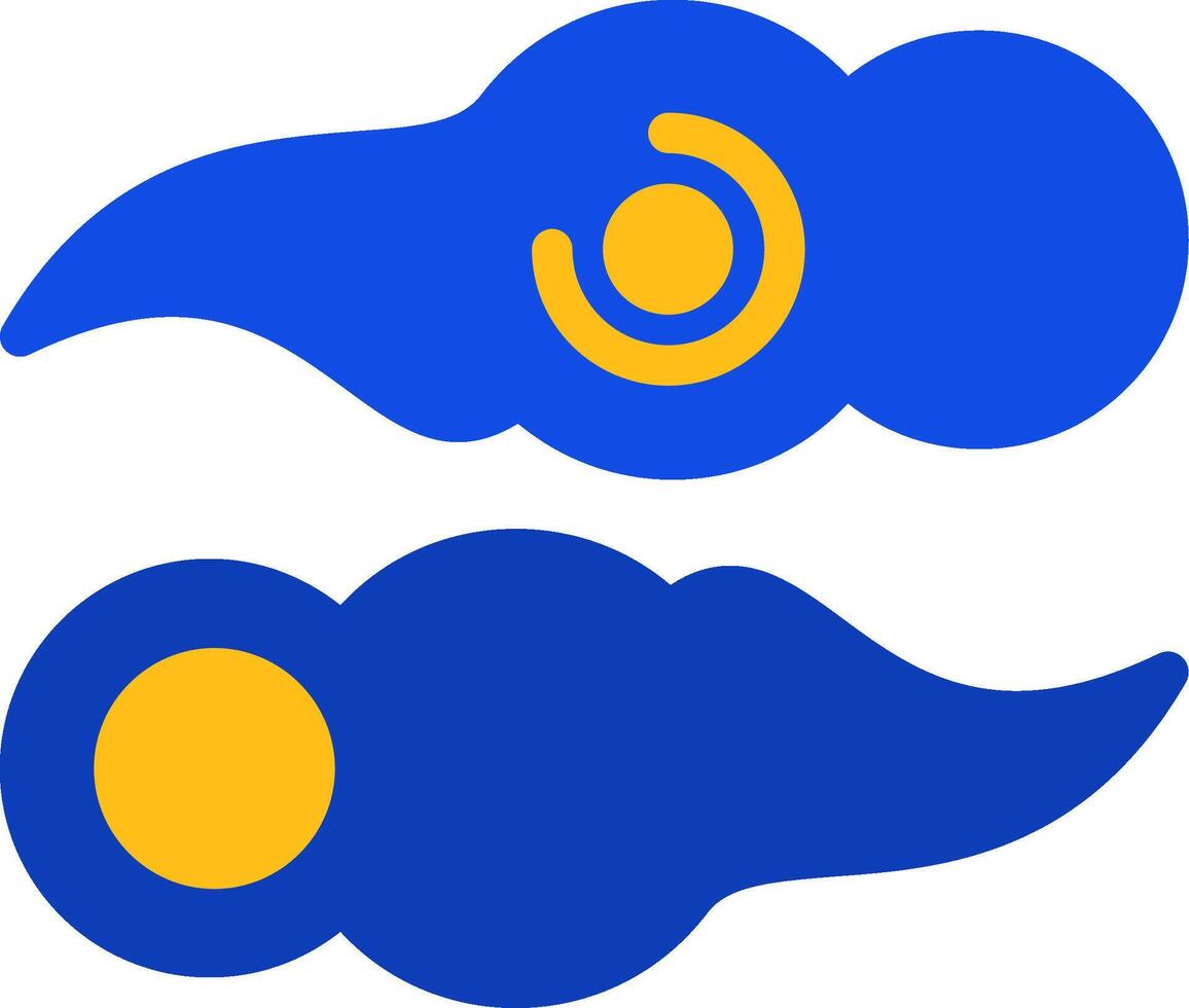 propicio nube plano dos color icono vector