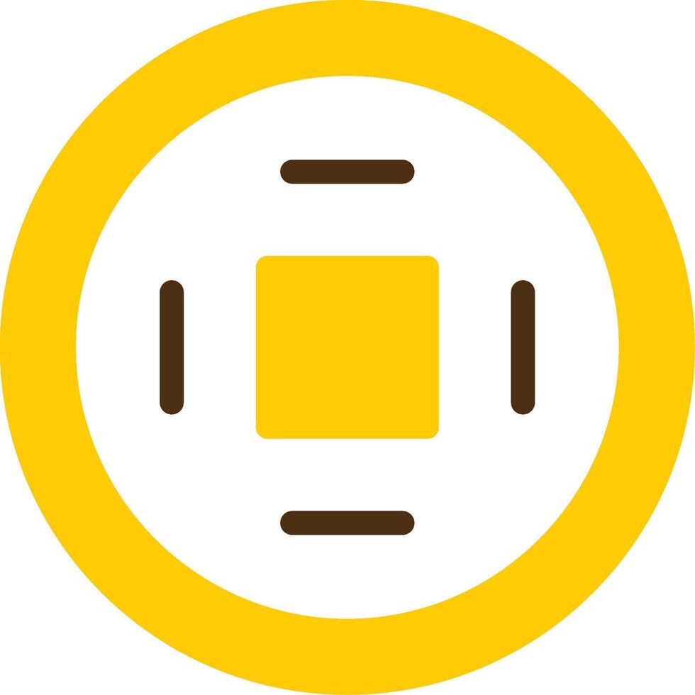 Gold Coin Yellow Lieanr Circle Icon vector