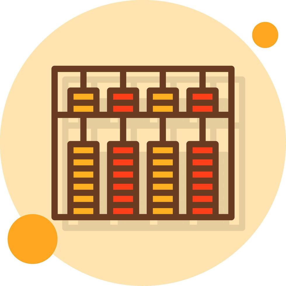 Abacus Filled Shadow Cirlce Icon vector