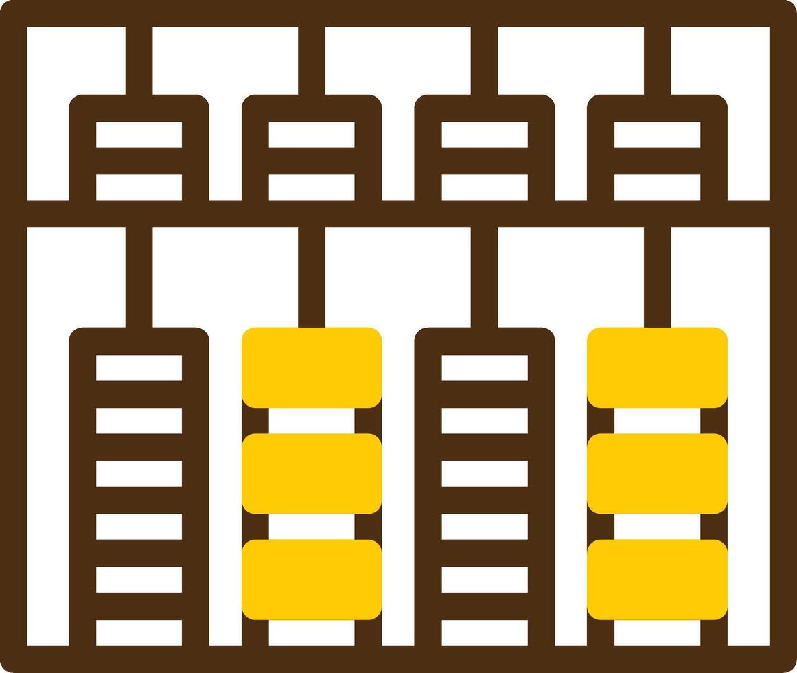 Abacus Yellow Lieanr Circle Icon vector