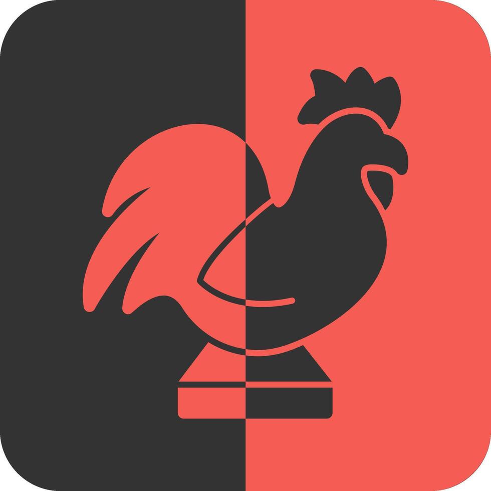 Golden Rooster Red Inverse Icon vector