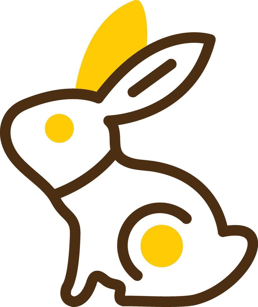 jade Conejo amarillo mentir circulo icono vector