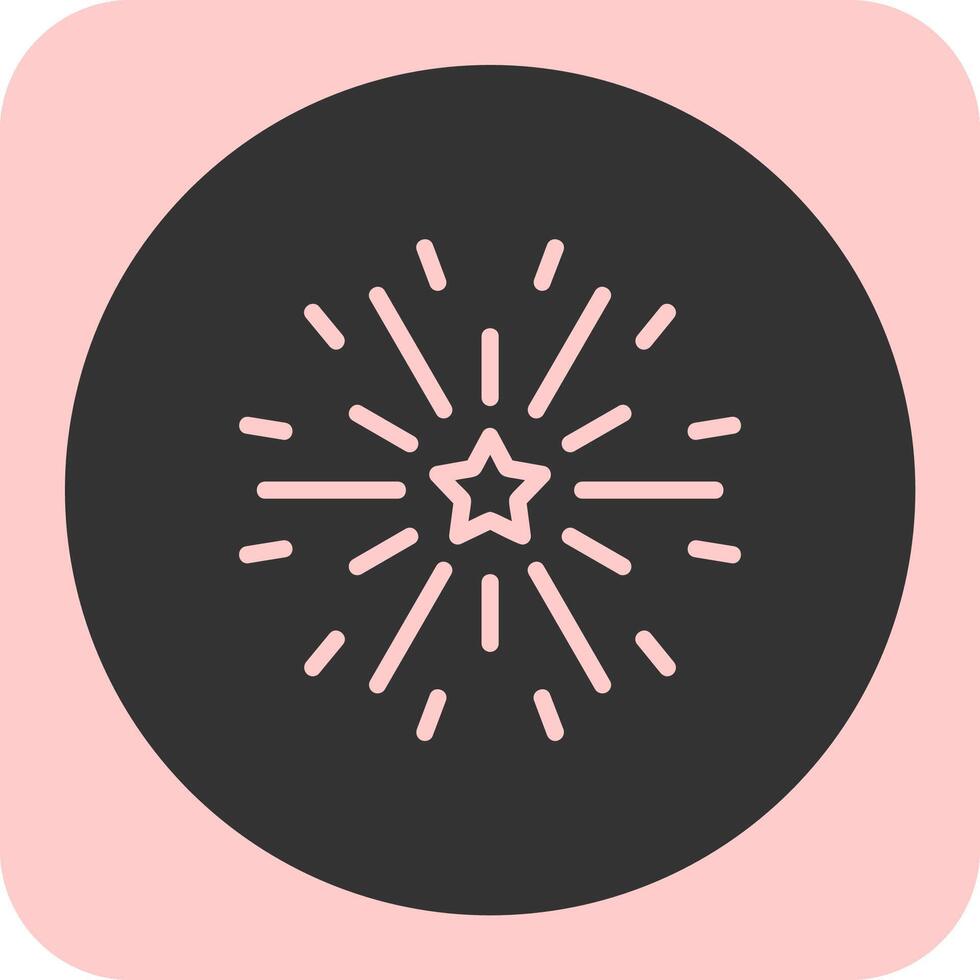 Firework Linear Round Icon vector
