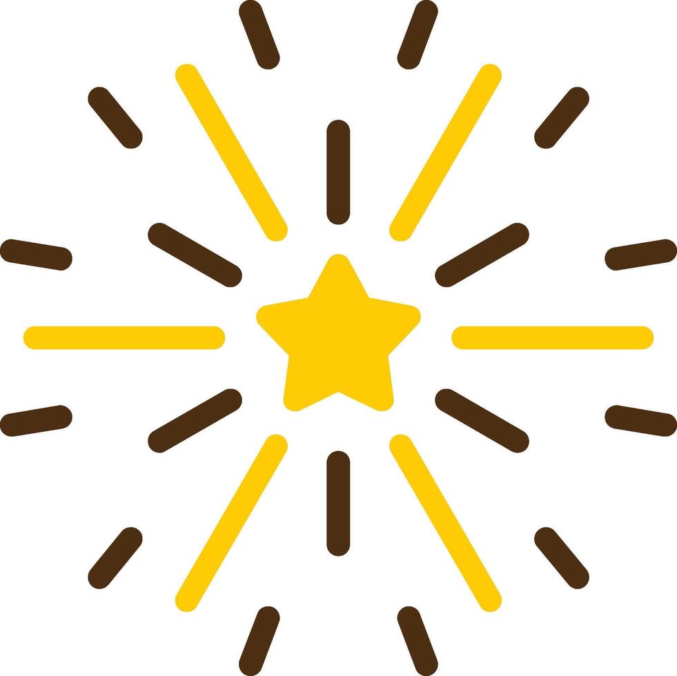 Firework Yellow Lieanr Circle Icon vector