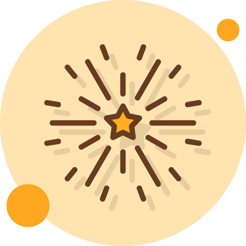 Firework Filled Shadow Cirlce Icon vector