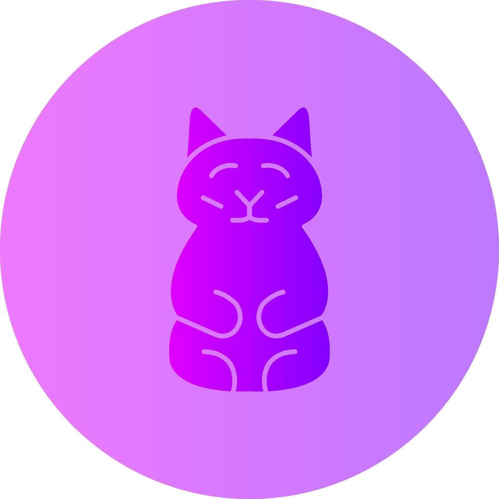 Prosperity Cat Gradient Circle Icon vector