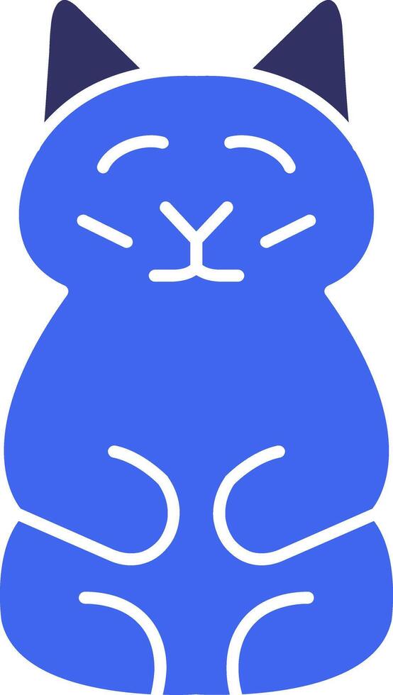 Prosperity Cat Solid Two Color Icon vector