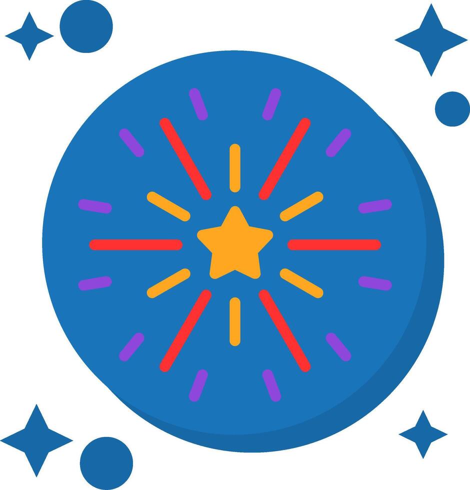 Firework Tailed Color Icon vector