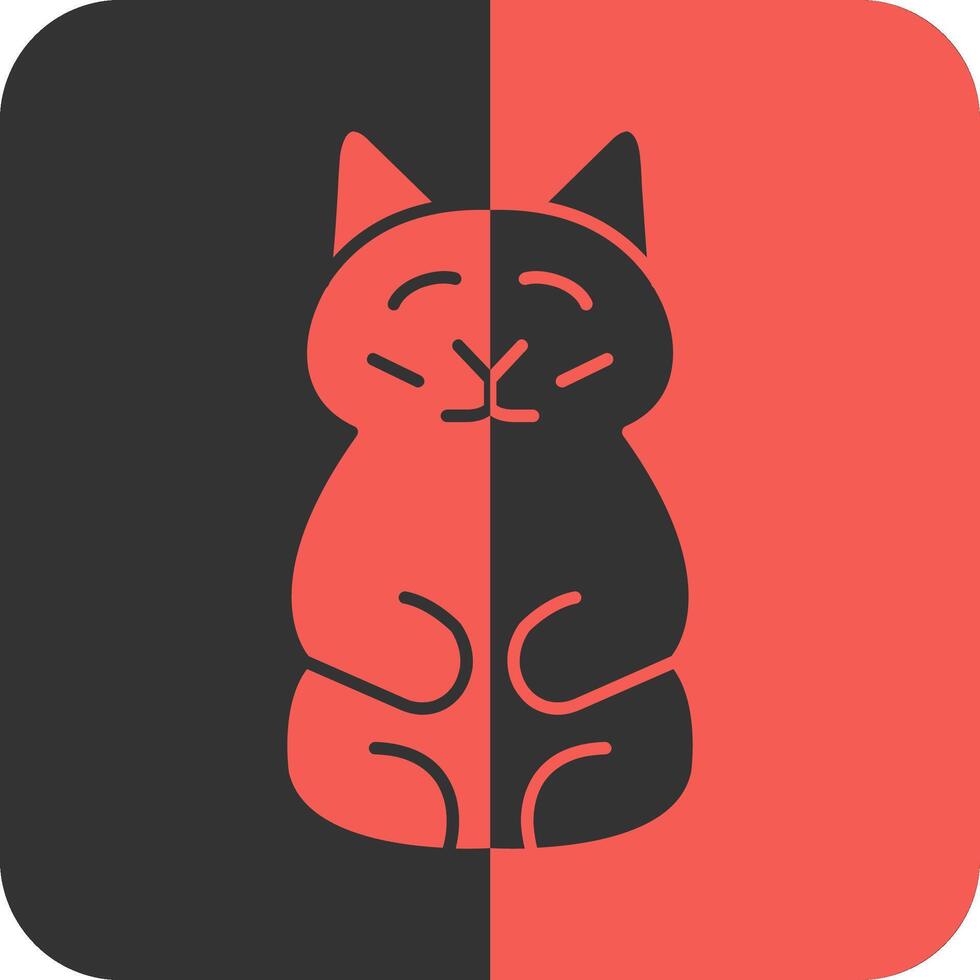 Prosperity Cat Red Inverse Icon vector