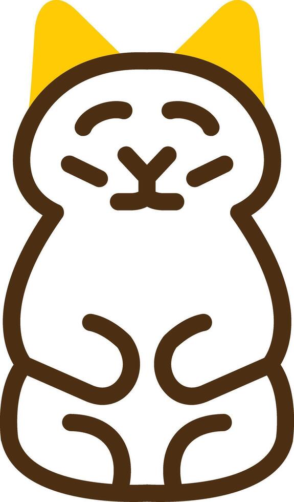 Prosperity Cat Yellow Lieanr Circle Icon vector