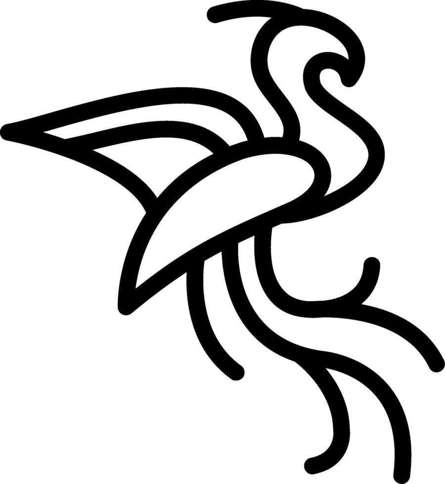 Phoenix Line Icon vector