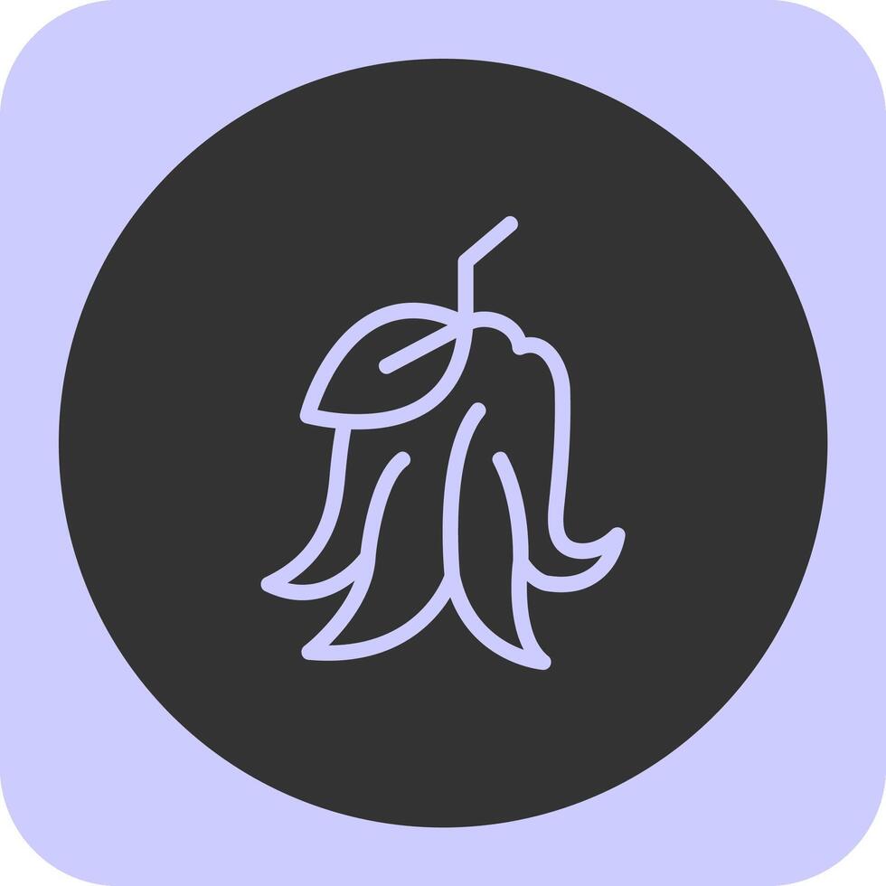 Buddhas Hand Citron Linear Round Icon vector