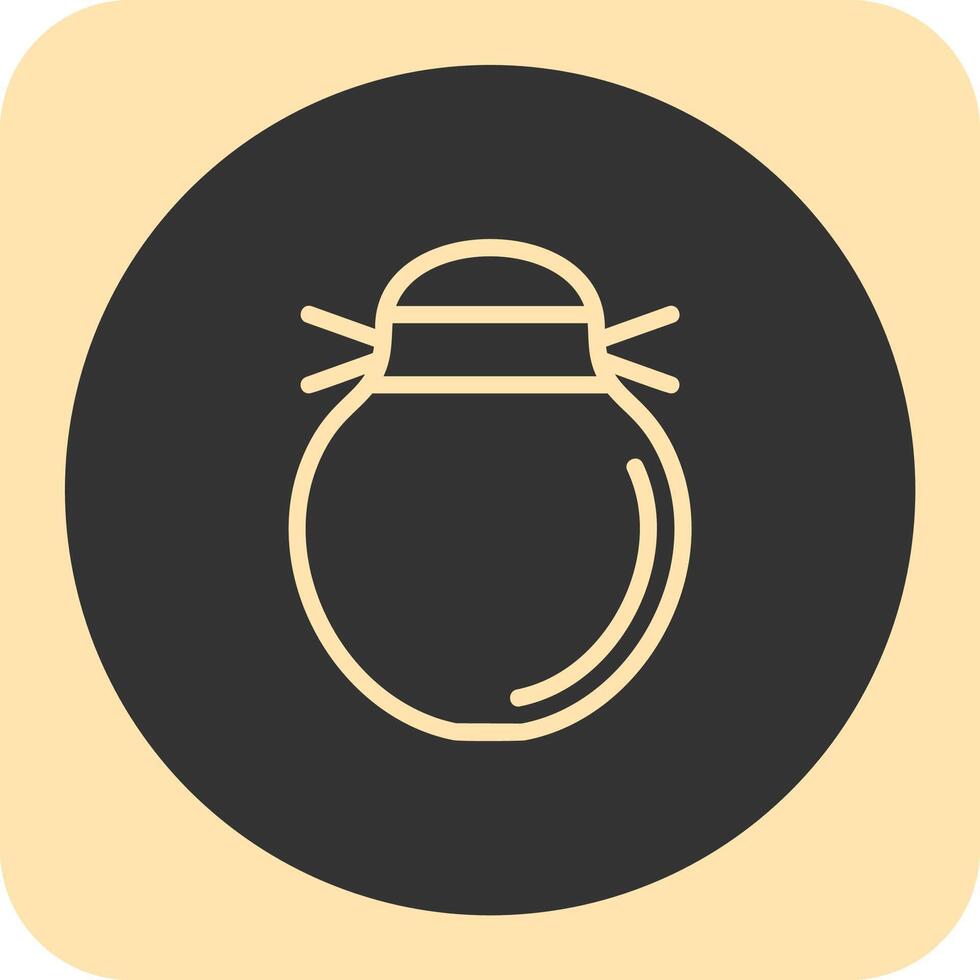 Auspicious Fruits Linear Round Icon vector