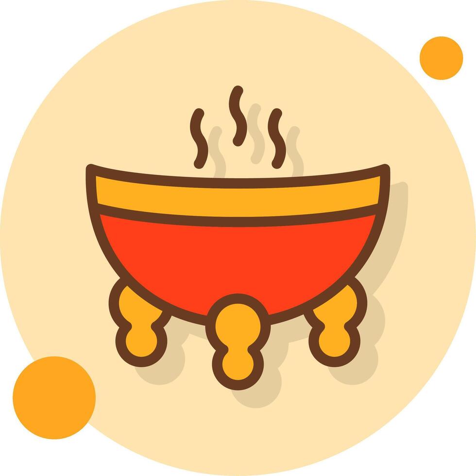 Incense Burner Filled Shadow Cirlce Icon vector