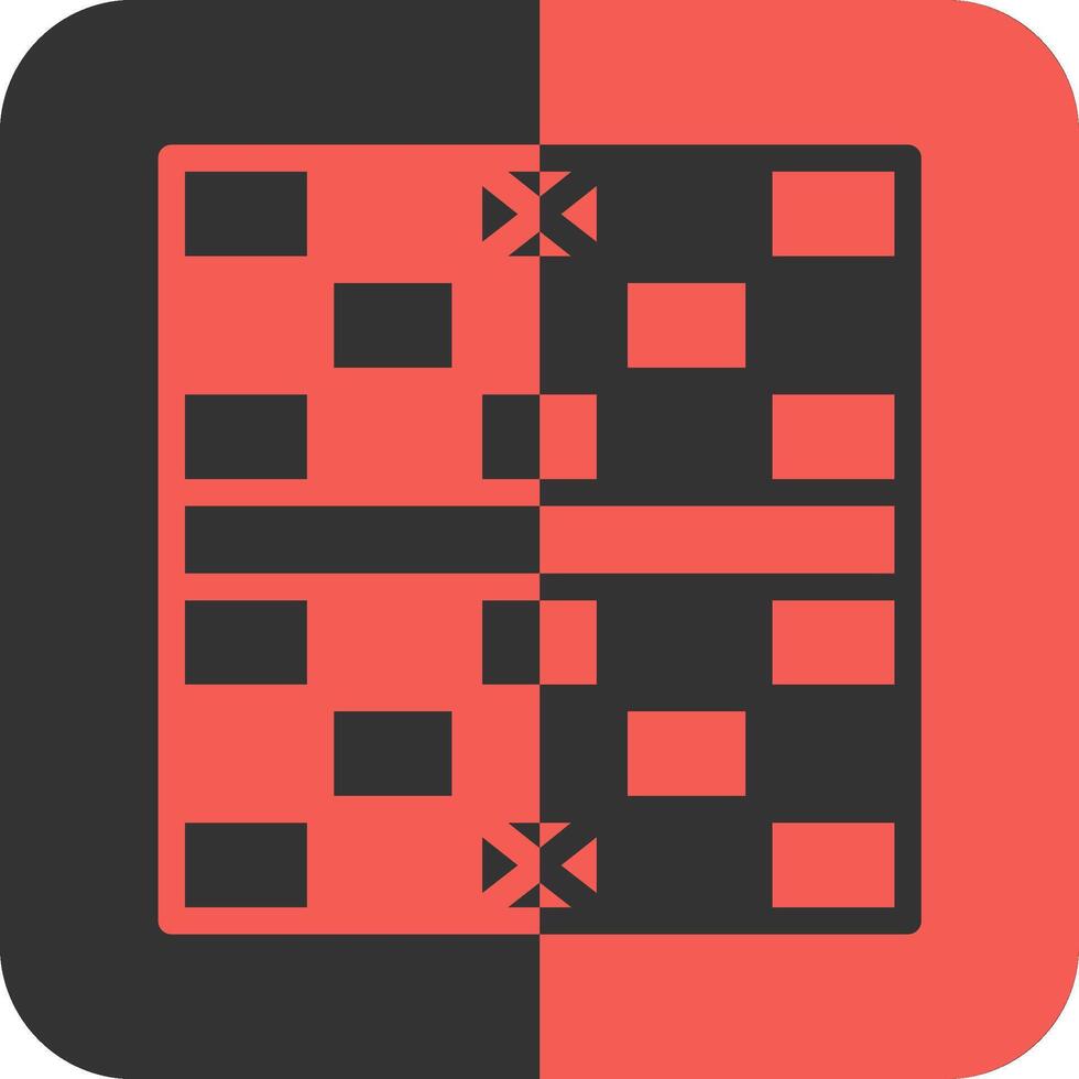 Chess Board Red Inverse Icon vector