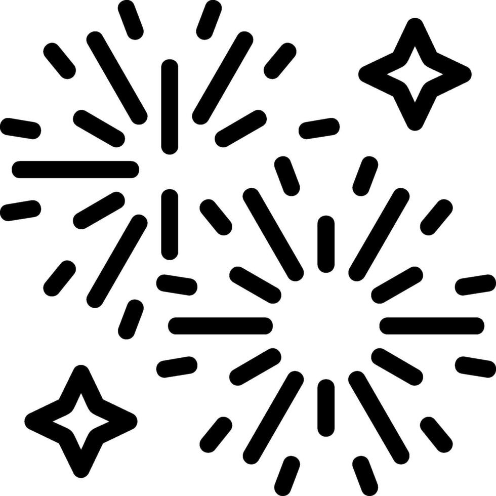 Firework Display Line Icon vector