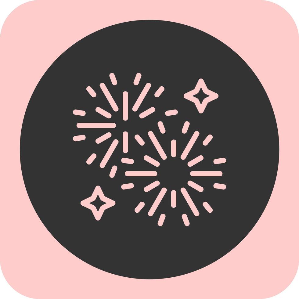 Firework Display Linear Round Icon vector