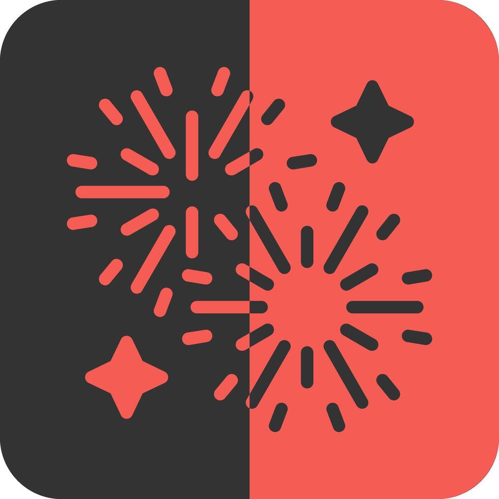 Firework Display Red Inverse Icon vector