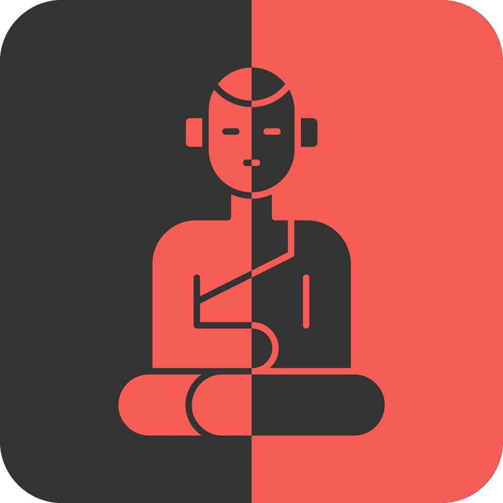 Buddha Statue Red Inverse Icon vector