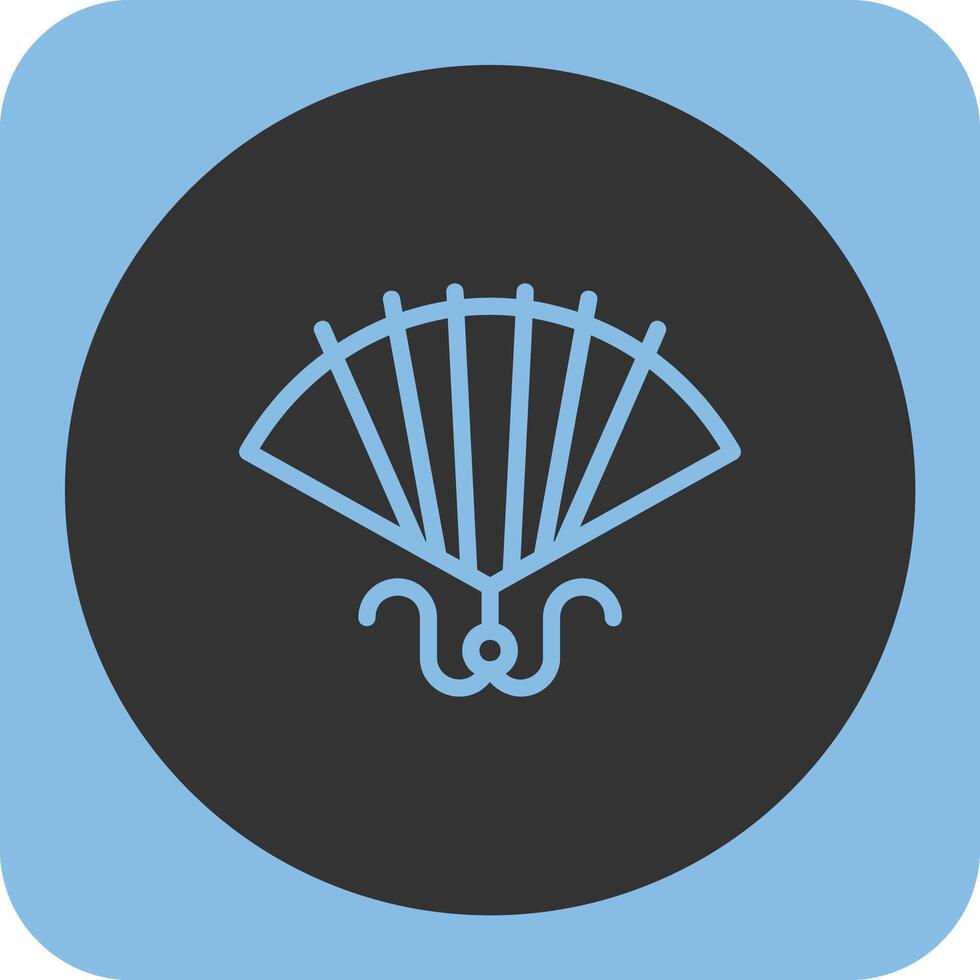 Paper Fan Linear Round Icon vector