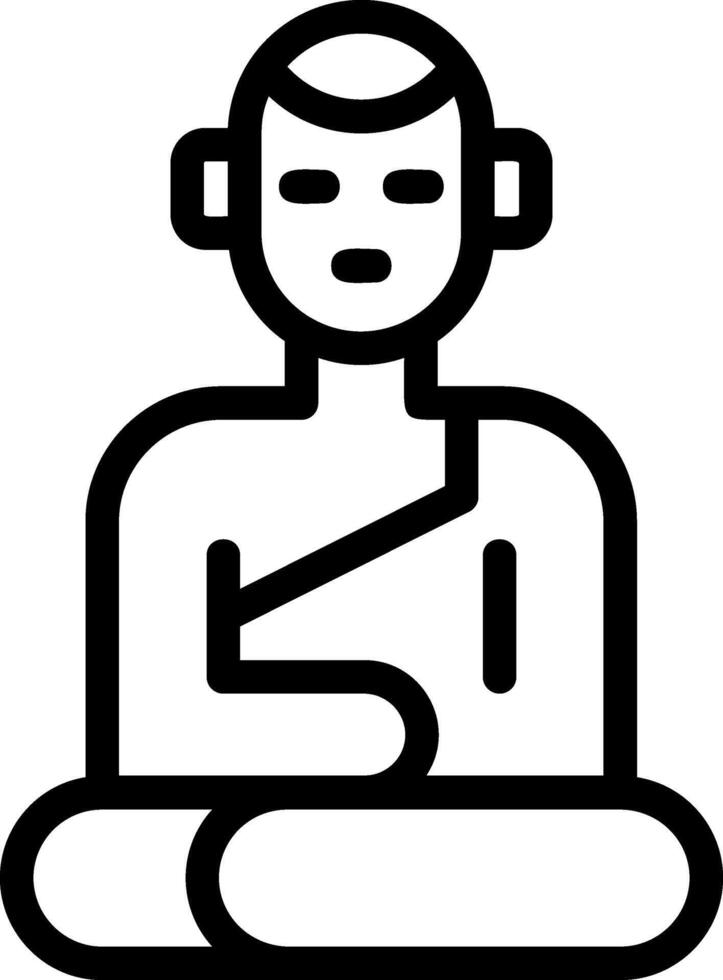 Buddha Statue Line Icon vector