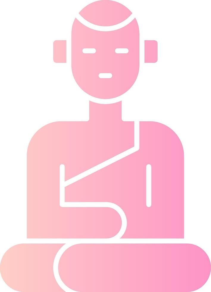 Buddha Statue Solid Multi Gradient Icon vector