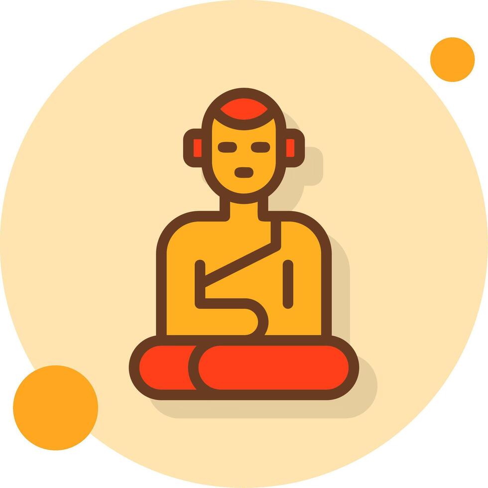 Buddha Statue Filled Shadow Cirlce Icon vector