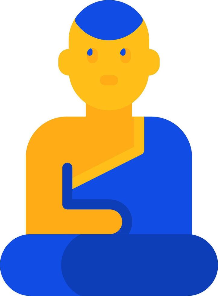 Buda estatua plano dos color icono vector