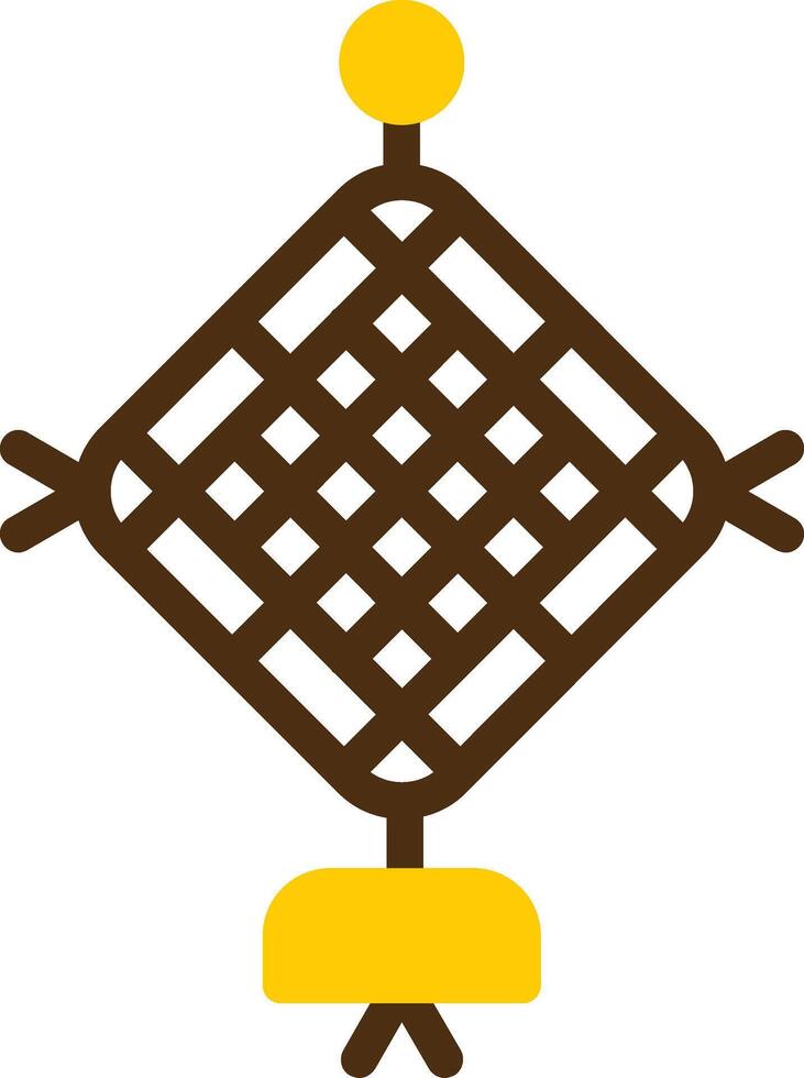 Red Tassel Yellow Lieanr Circle Icon vector