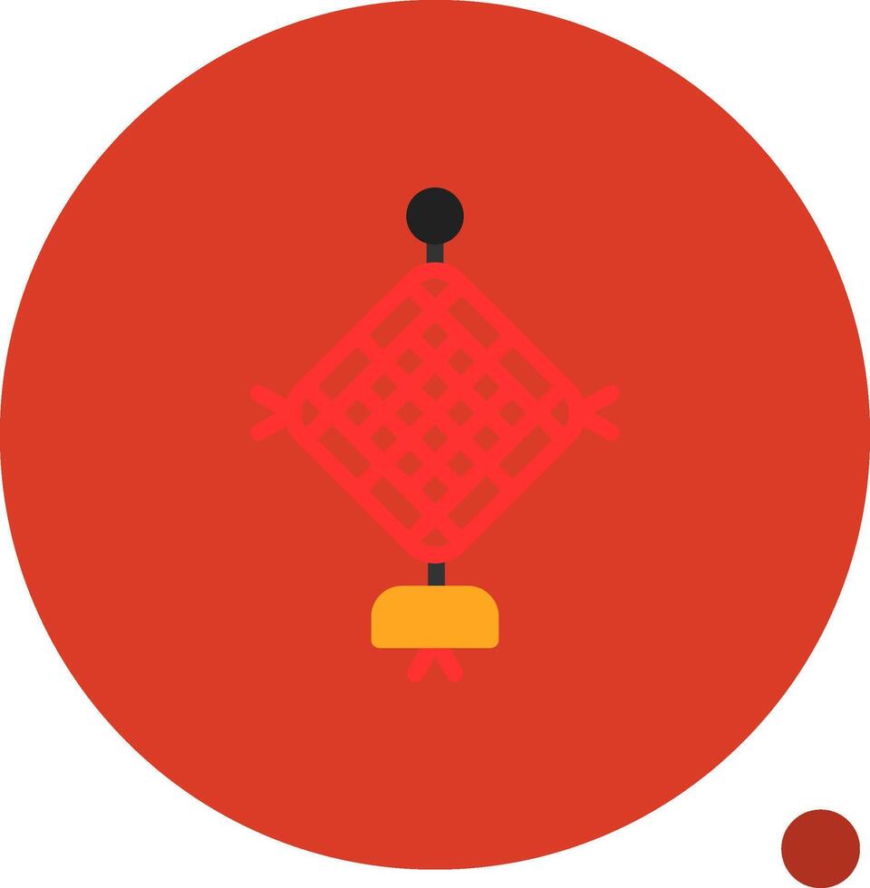 Red Tassel Flat Shadow Icon vector