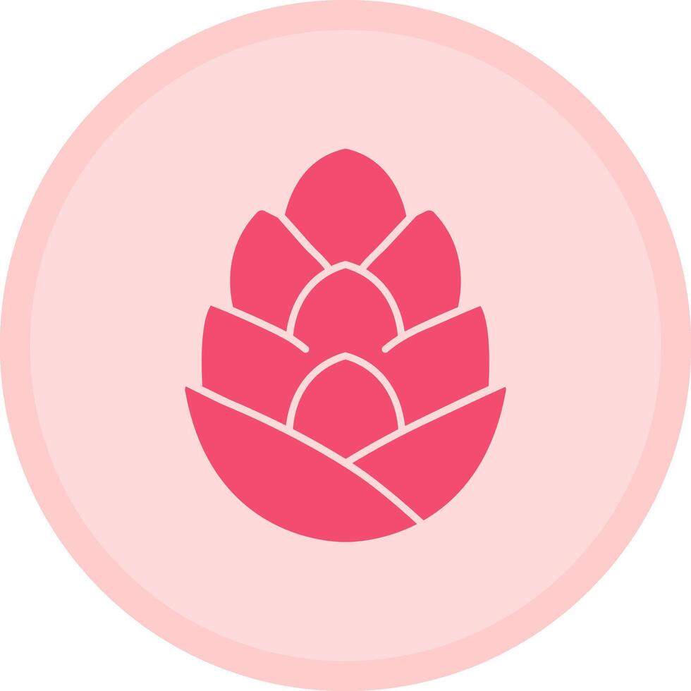 Pine Cone Multicolor Circle Icon vector