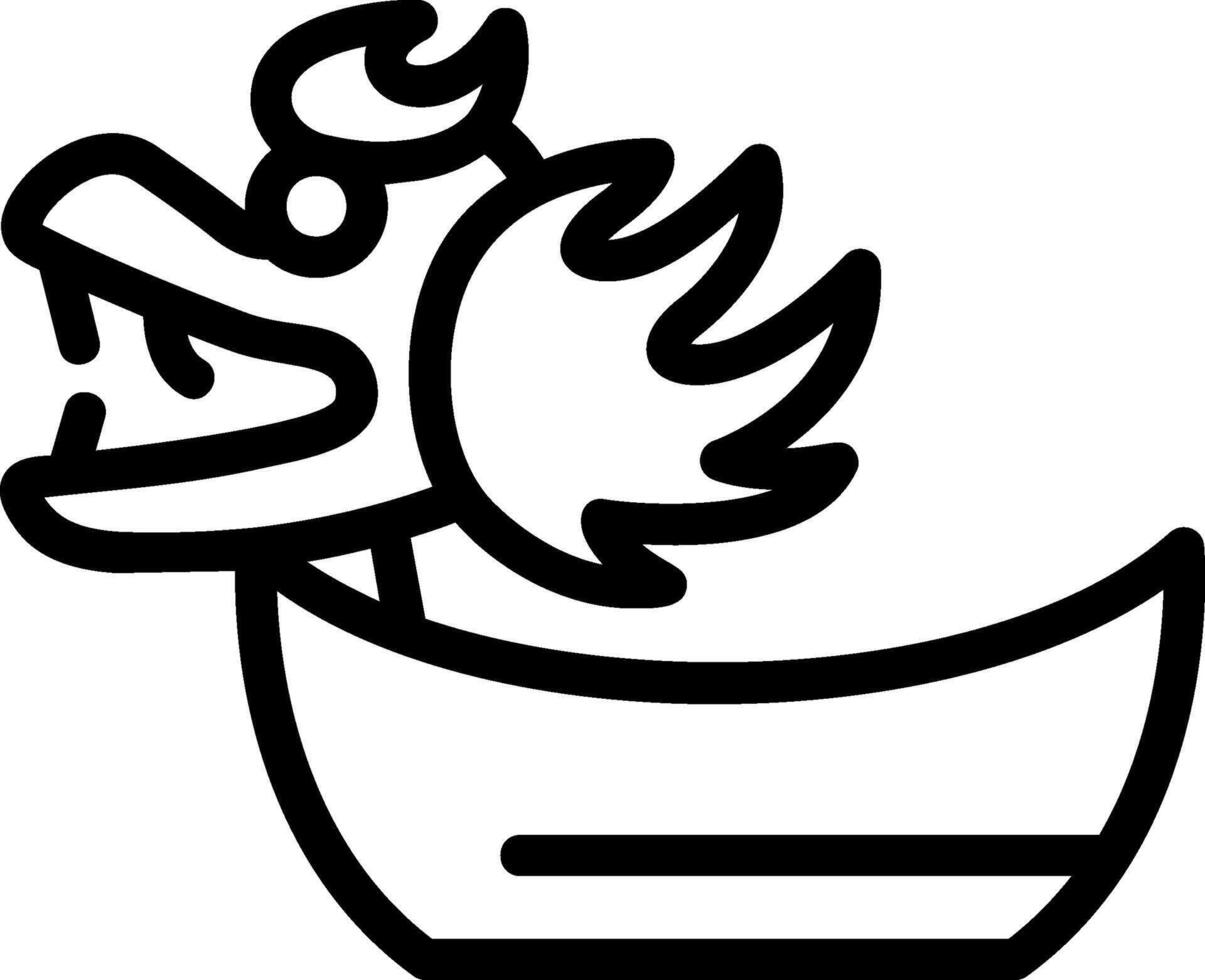 Dragon Boat Line Icon vector