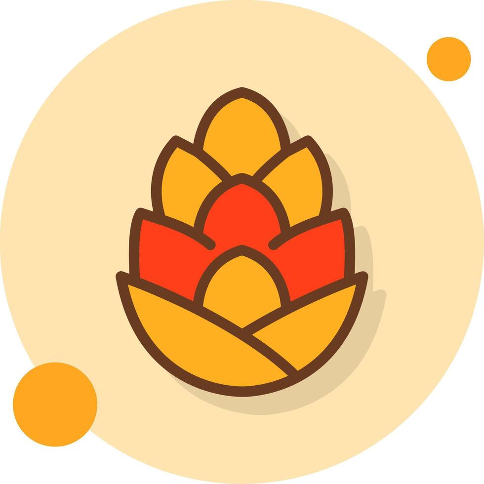 Pine Cone Filled Shadow Cirlce Icon vector