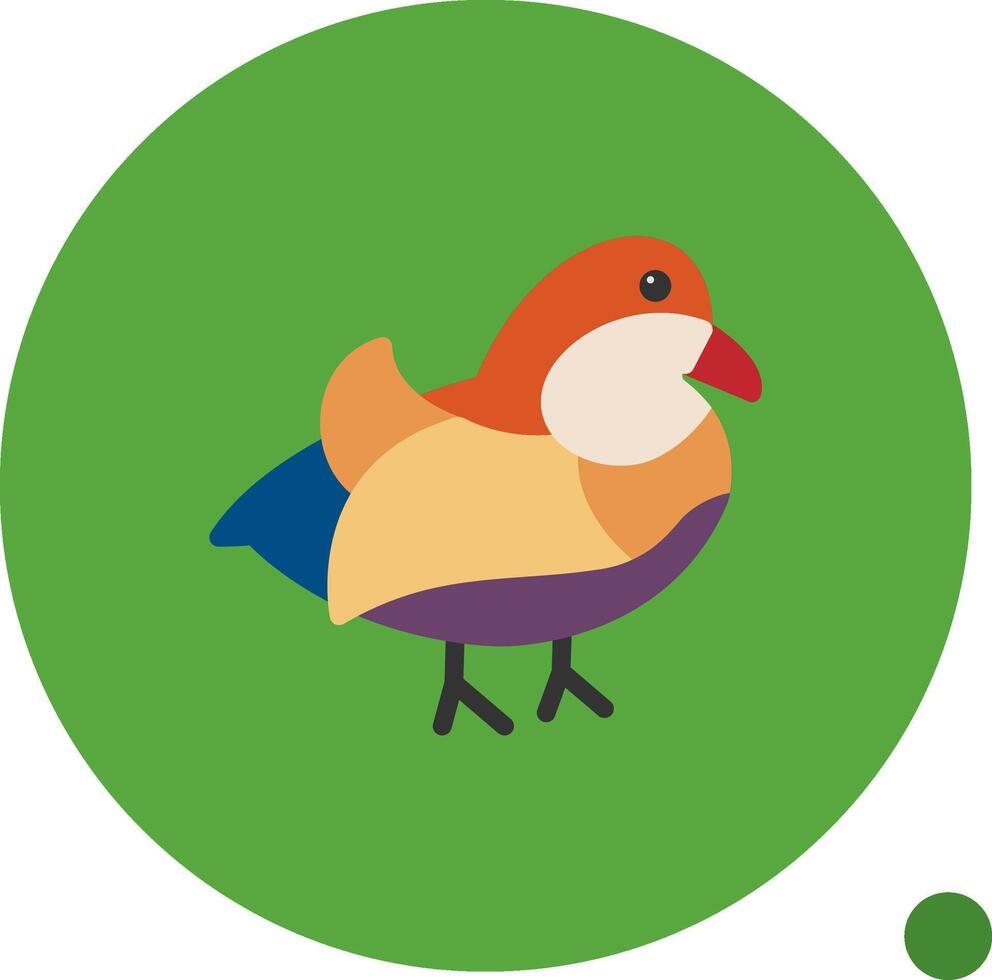 Mandarin Duck Flat Shadow Icon vector