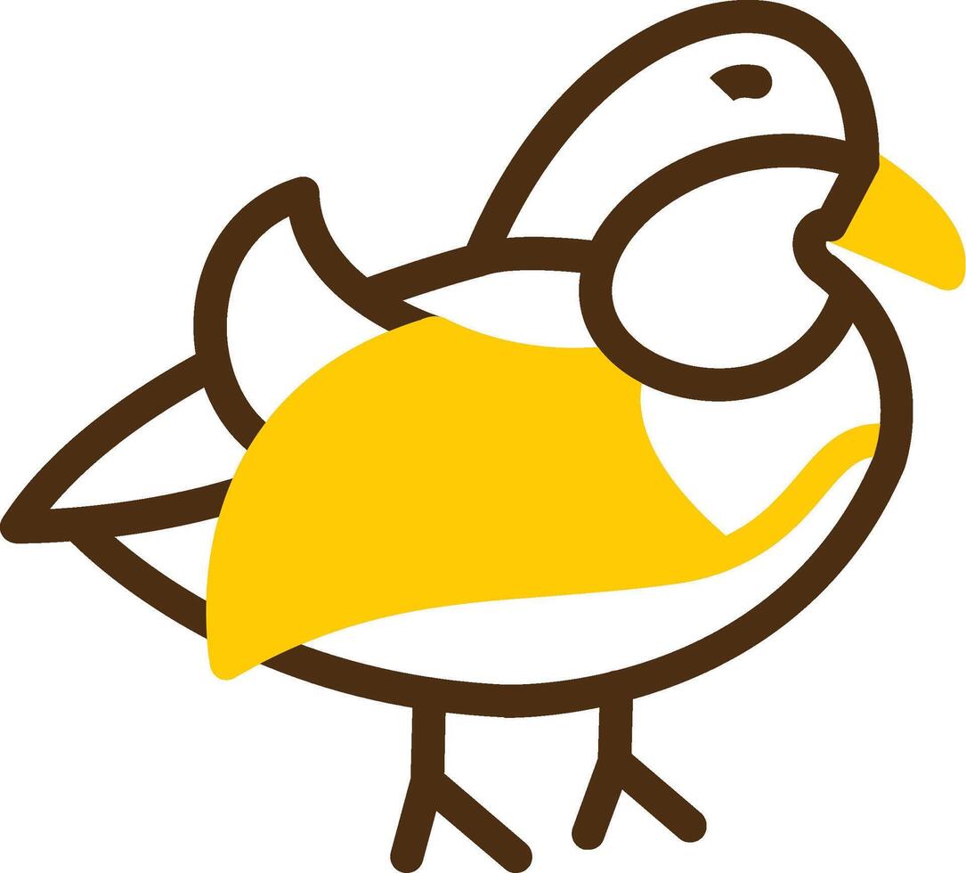 Mandarin Duck Yellow Lieanr Circle Icon vector